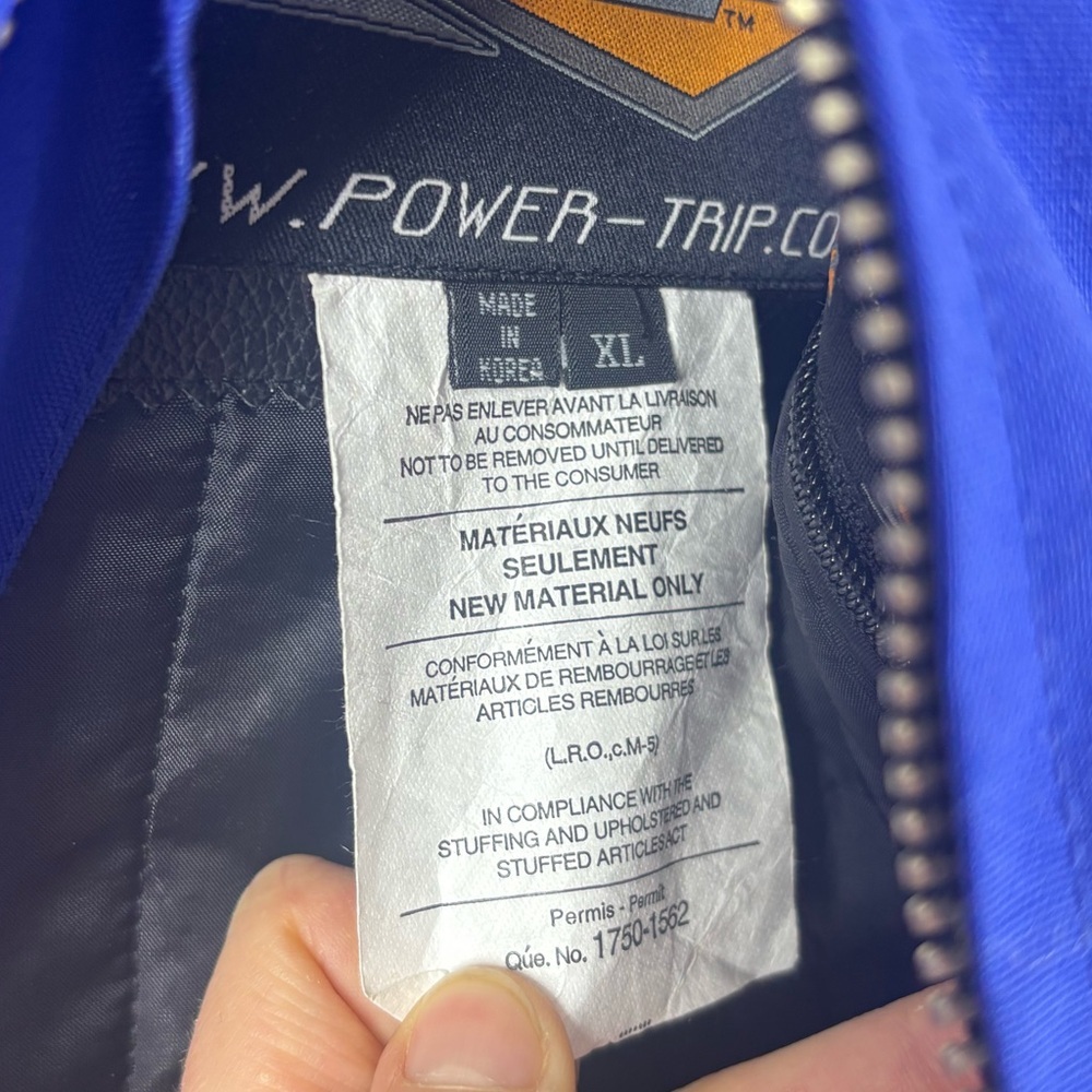 Power Trip Cobalt Blue Men’s Motorcycle Biking Jacket Padded XL - Picture 4 of 4